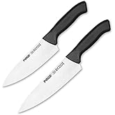 Pirge Ecco Chef Couples Knife Set - 2 Piece 16, 19 cm Chef Knife Set - Stainless Steel (Black)