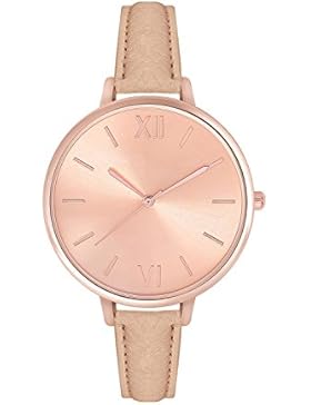 Damenuhr Armbanduhr Trenduhr Uhr Farben: Rosegold Kupfer Rotgold Rose Gold + verschiedene Armbandfarben Beige...