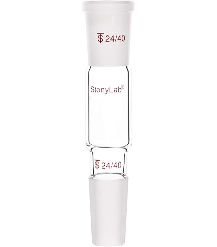 stonylab Boorosilicaatglas 75 Graden Distillatie Gebogen Adapter, met Twee 24/40 Binnenverbindingen, voor Laboratoriumgebruik