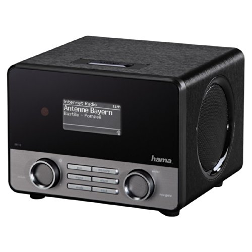Hama Internetradio IR110M (WLAN/LAN, Fernbedienung, USB-Anschluss mit Lade- und Wiedergabefunktion, Weck- und Wifi-Streamingfunktion, Multiroom, gratis Radio App), schwarz