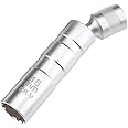 JNNJ Magnetic Spark Plug Socket, Thin Walled Swivel Socket Removal Tool, Universal Standard Spark Plug Socket Set with Magnetic Design, 360° Degree Swivel, Car Accessories for Most Vehicles(16mm)
