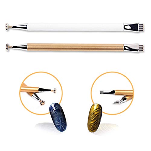 Stick magnético de ojo de gato para gel ultravioleta de doble extremo lápiz manicura herramienta del arte del clavo diy pintura en gel uv pluma magnética