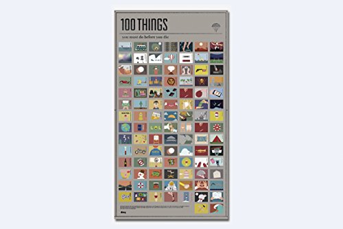 Doiy „100 Dinge müssen Sie tun, bevor Sie sterben“ Englisch Poster, Kunststoff, weiß, 6 - 7