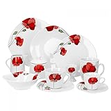 Hersteller: Van Well Van Well Monika 124tlg. Kombiservice für 12 Personen, edles Marken-Porzellan, Blumendekor, Tafelservice, Kaffeeservice, Frühstücksservice, Geschirrzubehör