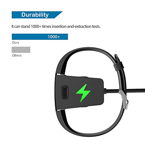 Fitbit Charge 2 Ladekabel, DEGBIT® Fitbit Charge 2 Ersatz Ladegerät USB- ladekabel, Premium Qualität Aufladen USB Charger laden Kabel, Ladestation Charging Dock Adapter für Fitbit Charge 2 Armband - 3