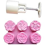 Måne tårtform med 6 frimärken - mitten av höstfestival gör-det-själv dekorationspress 50 g vit (plommonblomma)