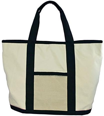 Simple Ecology Organic Cotton Super Duty Canvas Tote and Grocery Bag - Natural/Black by Simple Ecology