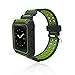 Produktbild BZLine® K für Apple Watch Armband 38mm/42mm, Doppeltes Farbsport Silikon Armband Replacement Wrist Strap Band Uhrenarmband Schlaufe Smart Watch Armbänder mit Metallschließe für Apple Watch Series 3 / 2 / 1 (42 MM, Grün)