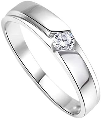 Jewelry Inlay Rhinestone Sterling Silver Wedding Band/Anniversary/Engagement/Promise Couple Ring