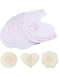 Lot De 2 Paires Cache-Tétons Cœur Réutilisables - Autocollant, Dentelle, Rouge Et Noir