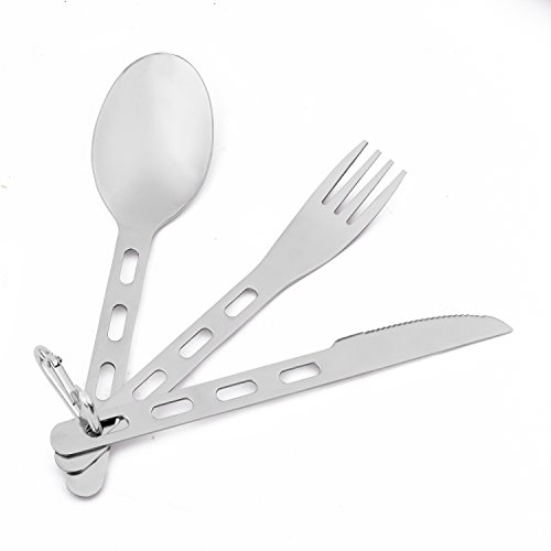 OUTDOOR FREAKZ Deluxe Outdoor Reisebesteck und Campingbesteck aus Edelstahl mit Neoprenhülle - 4