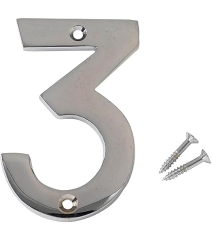 WHL Pack Of 2 Hi Vis Wheelie Bin House Numbers Yellow Number 3