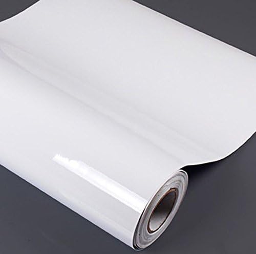 JIUBING Waterproof High Gloss Glittery Vinyl Pearl White Self Adhesive Contact Paper for Covering Kitchen Counter Top Cabinet Wardrobe Furniture (60CM x 200CM)