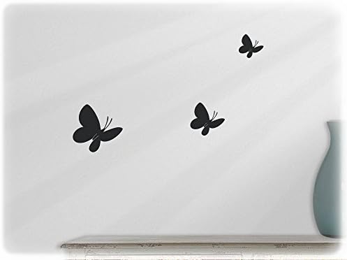Wall art sticker butterfly - set of 3 motif 7--70-black