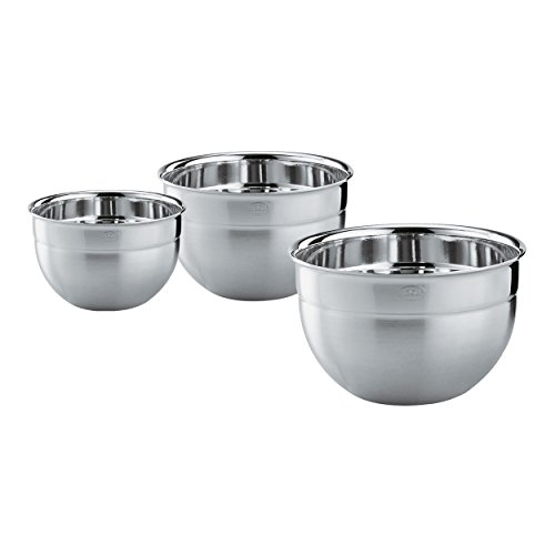 RÖSLE 13167 Schüssel-Set hoch "Elegance" 3-teilig, Edelstahl, 16 cm, 20 cm und 24 cm