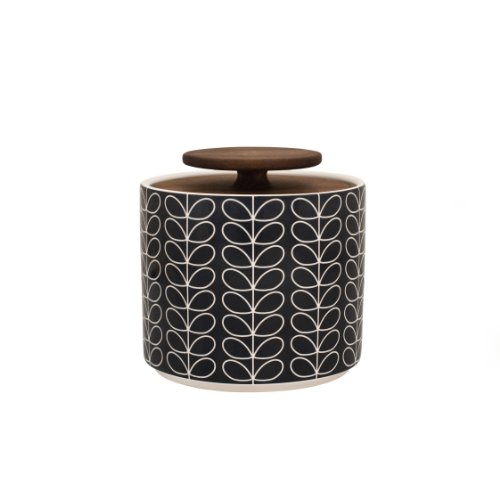 Orla Kiely Linear Stem STORAGE JAR SMALL Dark Grey, size: One size