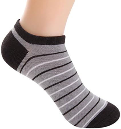 Socks, Manadlian 5 Pairs Men Bamboo Fiber Loafer Breathable Stripe Gym Sport Socks Liner Low Cut Socks (Lighte Grey, Free)