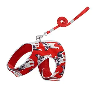 Meri SHOPP Cat Harness Soft Adjustable Pet Vest for Walking Small Medium Large Cats XS Red