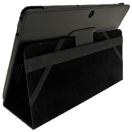 igadgitz ‚Portfolio‘ Schwarz PU Leder Tasche Schutzhülle Hülle Ledertasche Lederetui Etui Case für Asus Eee Pad Transformer & Keyboard Dock TF300 TF300T TF300TG & TF300TL 10.1″ Android Tablet - 4