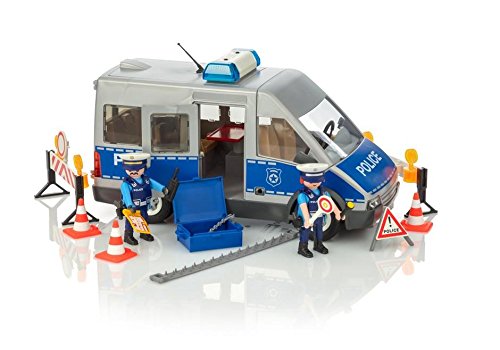 Playmobil 9236 Fourgon de policiers avec Matériel de Barrage