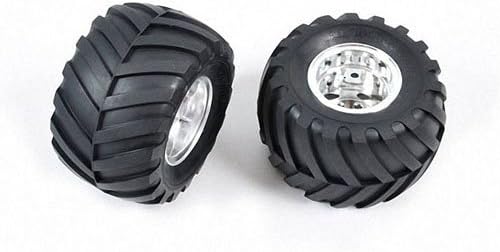 Tamiya58242 Wild Willy 2/Mad Bull, 9805619/19805619 Rear Tire & Wheel (2 Pcs.)