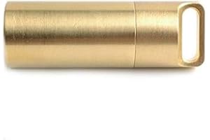 BE-TOOL - Pastillero impermeable (1 unidad) pequeño de bolsillo, metal, portátil, para pastillas, llavero, pastillero, color dorado pequeño