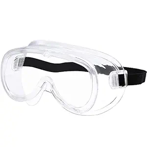 Carfia Safety Glasses with Clear Anti Fog Scratch Resistant Wrap-Around Lenses, No-Slip Grips for Construction, Shooting, Lab Work, Block Flying Saliva and Dust