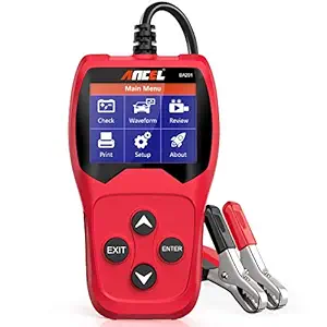 ANCEL BA201 Car 12V 100-2000 CCA Battery Load Tester Automotive Starter Cranking Alternator Charging System Digital Analyzer Auto Bad Cell Test Tool - Red