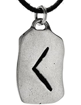 Runen Anhänger Kenaz aus 925 Sterling Silber mit Baumwollband