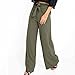 Price comparison product image ADESHOP Women Stretch Bootleg Trousers, Summer Women Pants High Waist Speaker Wide Leg Straps Lotus Leaf Trousers(M, Army Green)