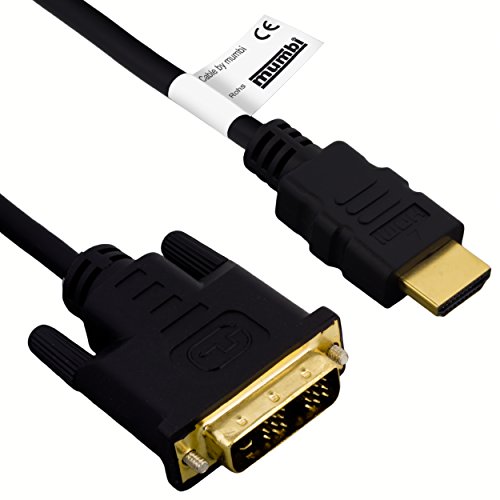 mumbi HDMI auf DVI Kabel 5 Meter - Full HD (HDMI A auf DVI / VERGOLDETE Kontakte)