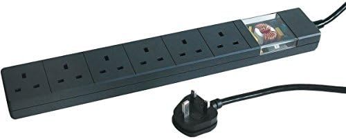 Tacima 6-Way Mains Conditioner with Surge Protection - Black by Tacima