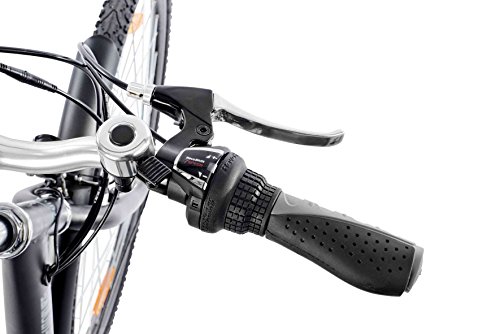 Teutoburg E-Bike, Elektrofahrrad mit HiTen Stahlrahmen in Anthrazit mit 6-Gang Shimano Kettenschaltung – Pedelec Citybike leicht, 250W & 8,8Ah / 36V Lithium-Ionen-Akku, 28 Zoll, 282686 - 11