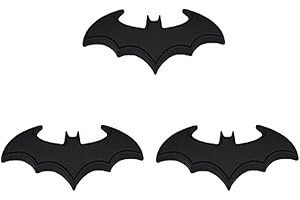 GOBFAR Pegatinas Coche Metálico 3D, 3 Pcs Pegatinas Coche Acero Emblema Bat, 3D Batman insignia Pegatina, Pegatina Coche 3D Cromo Metal Logo Auto Abzeichen Batman para Automóviles y Motocicletas, negro