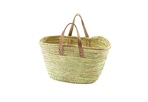 Palmtasche Korbtasche Einkaufstasche Flechttasche Strandtasche Ledergriff