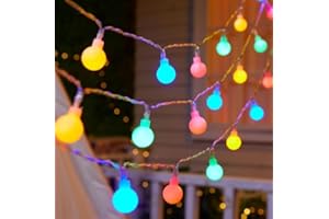 BRIGHTOWN Fairy Lights, 8 Lighting Modes, 2Pack 60 LEDs Ball Globe String Light Battery Operated, Decoration for Indoor Lighting, Bedroom, Wedding, Party, Christmas, Tree (Multicolor)
