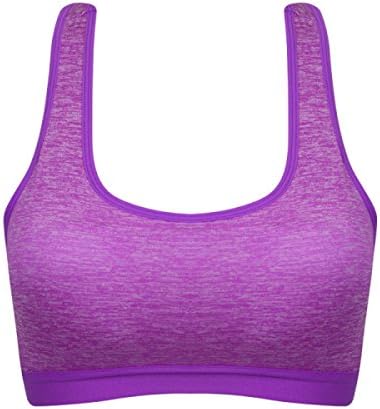 JFIN Women's Pullover Bra Microfiber Wicks Pro Classic Padded Gray Pro Indy,Purple-L