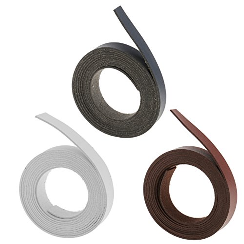 MagiDeal 2 Meter Lang DIY PU- Lederband Lederriemen Flach Bänder Streifen 15mm farbe auswahl – Weiß, 1,5cm x 2 meter - 5