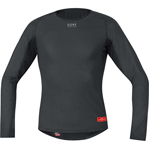 GORE RUNNING WEAR Camiseta interior térmica de hombre, Manga larga, Elástica, GORE WINDSTOPPER, ESSENTIAL BL WS Thermo Shirt long, Talla XL, Negro, UEWSLO9900
