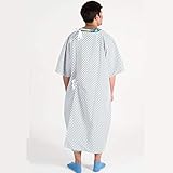 Bariatric Hospital Patient Gown in Blue Diamond Printed Polycotton Fabric 4XL with Waist Tie - As Used by The NHS