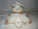 2in1 Kuschelkissen und Kuscheltier Schaf, Schäfchen, Schafkissen, Kuschelschaf mit Klettverschluss 46cm