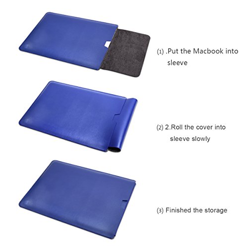 WALNEW Schlanke Leder New MacBook Air 12 Zoll Hülle, MacBook Schutzhülle, Hülle, Case, Cover, New MacBook Air 12 Zoll Hülle mit Handgriff, geschütztes Inneres und externes Mousepad - 6