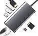 Produktbild USB C-Adapter 8 in 1 Multiport-Adapter mit Netzteil 3 USB 3.1-Anschlüsse für MacBook Pro SD-Kartenleser PD-Typ-c * 1 RJ45 HDMI für MacBook Pro Adapter, Dell, Lenovo