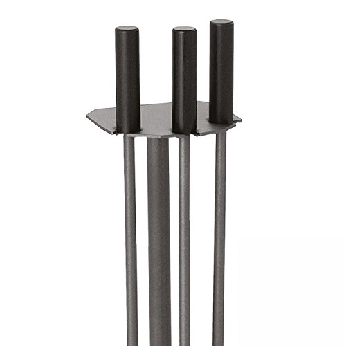 Kaminbesteck Modell 243 – anthrazit beschichtet, mit schwarzen Holzgriffen - 2