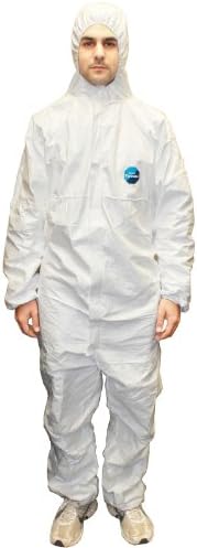 25 x TYVEK CHF5 - PROTECH CLASSIC XPERT HOODED DISPOSABLE COVERALL / LARGE