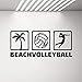 Produktbild HNXDP Beach Volleyball Logo Wandaufkleber Sport Schlafzimmer Vinyl Kunst Decals Home Innendekoration Wasserdichte Hohe Qualität Wandbild 35 weichen rosa 57X24 CM