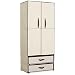Produktbild WOLTU SS5022be Kleiderschrank mit Flügeltür Garderobenschrank Faltschrank Schmal Stoff Textil Garderoben Schrank Regal Crème Weiss 74x46x172 cm