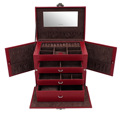 Friedrich|23 Damen-Schmuckkasten Cordoba Leder rot – 26391-4 - 3