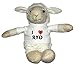 Produktbild Weiß Schaf Plüschtier mit T-shirt mit Aufschrift Ich liebe Ryo (Vorname/Zuname/Spitzname)
