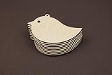 10x Vogel blank Form Holz Vogel Basteln Malen Dekoration Wohnen Holzaufhängen - 2